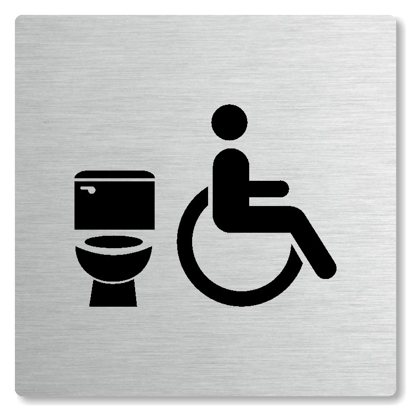 WC invalidé, 148x148mm, stříbrná, Nevada